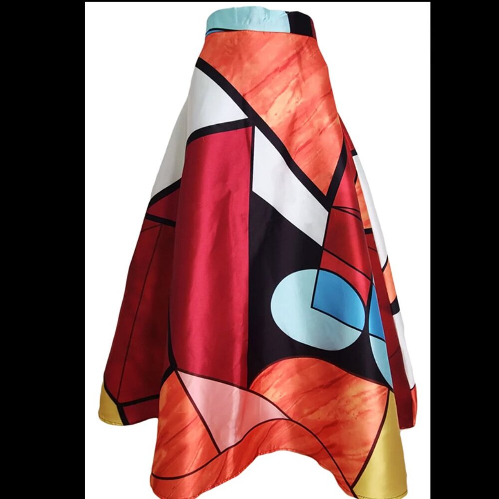 Multi-colored a-line skirt, flare